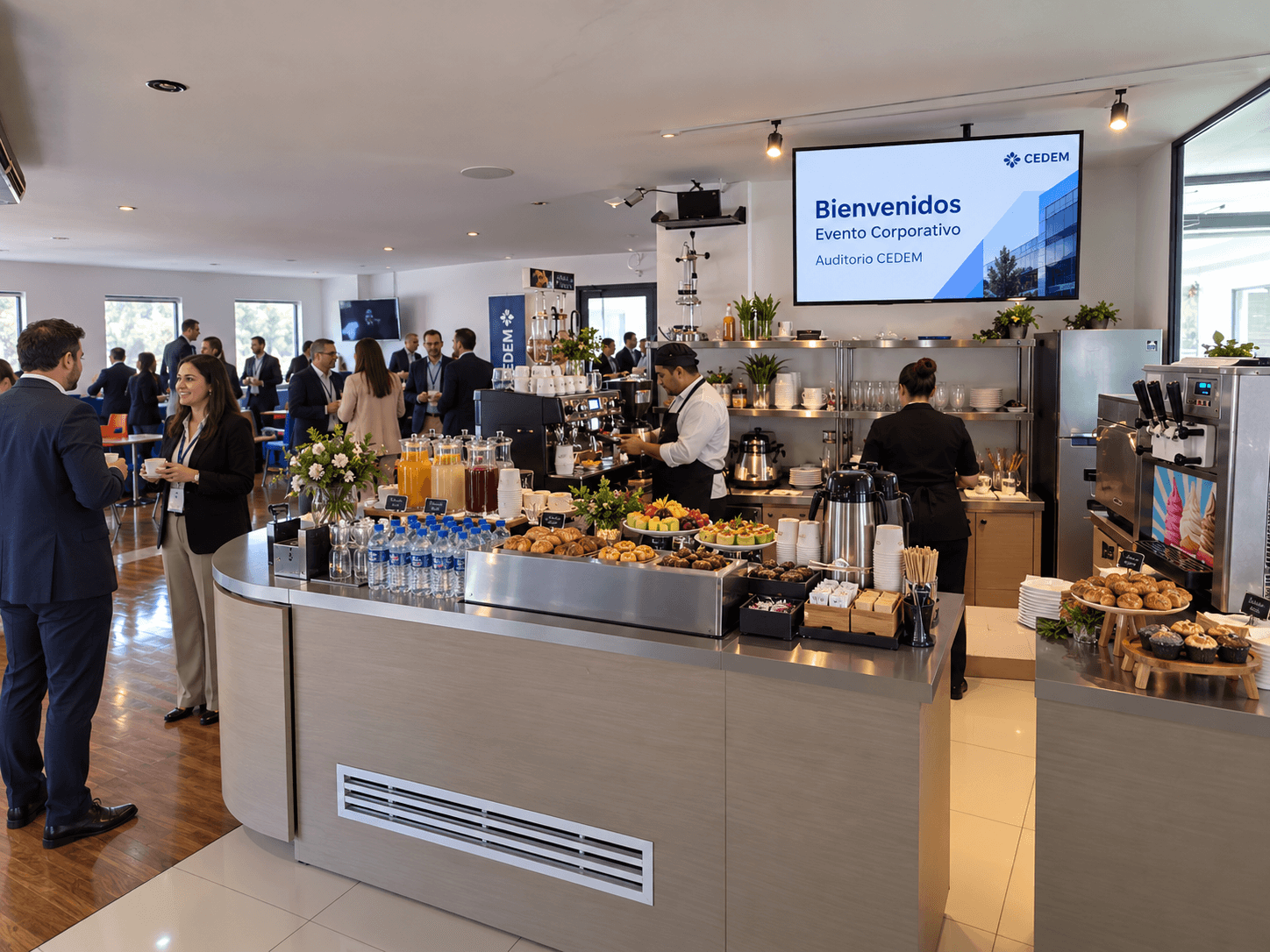 Área de catering y recepción de Auditorio CEDEM